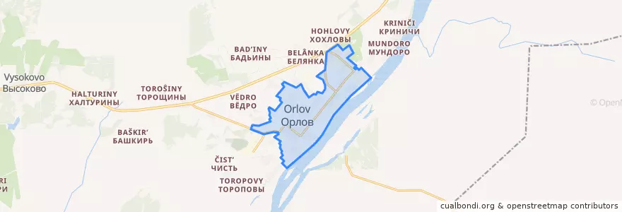 Mapa de ubicacion de Орловское городское поселение.