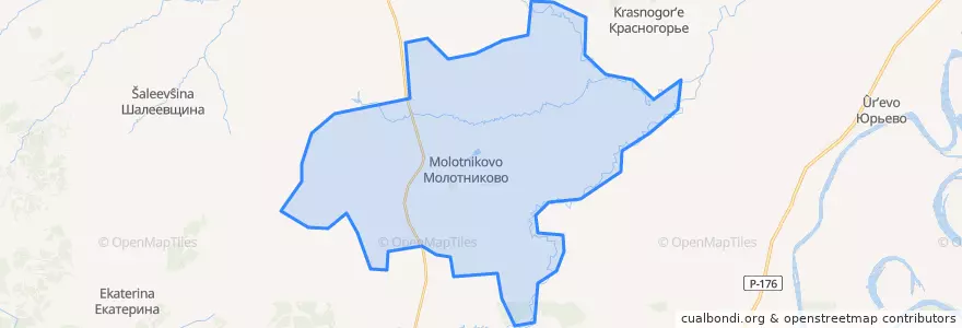 Mapa de ubicacion de Молотниковское сельское поселение.