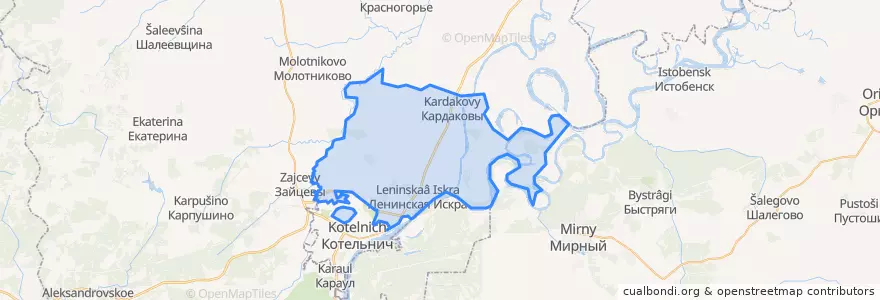 Mapa de ubicacion de Биртяевское сельское поселение.