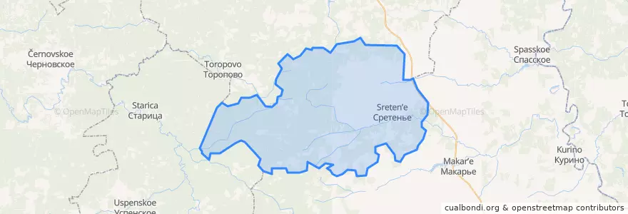 Mapa de ubicacion de Сретенское сельское поселение.