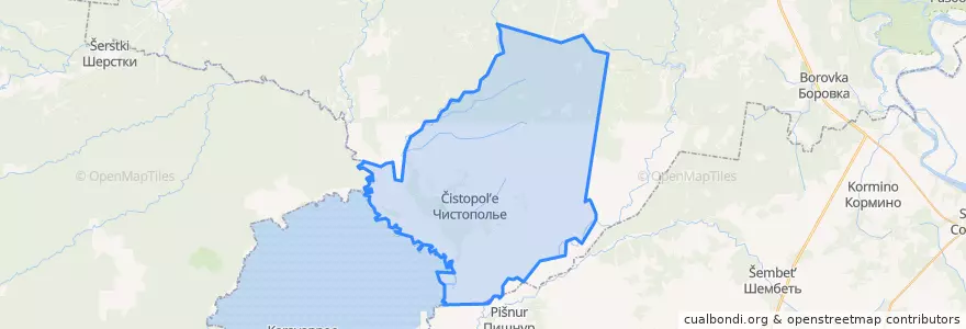 Mapa de ubicacion de Чистопольское сельское поселение.