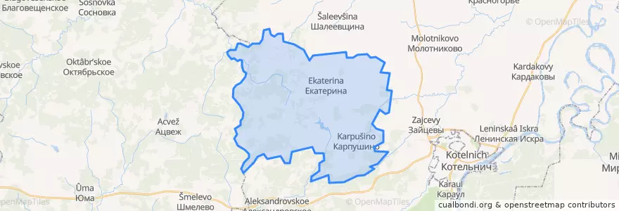 Mapa de ubicacion de Карпушинское сельское поселение.