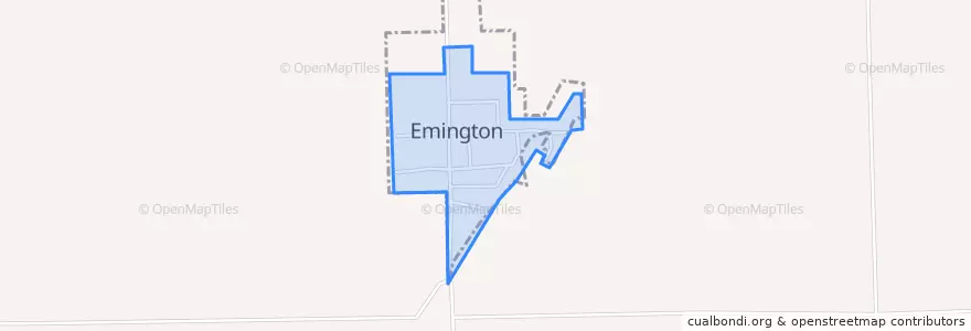 Mapa de ubicacion de Emington.