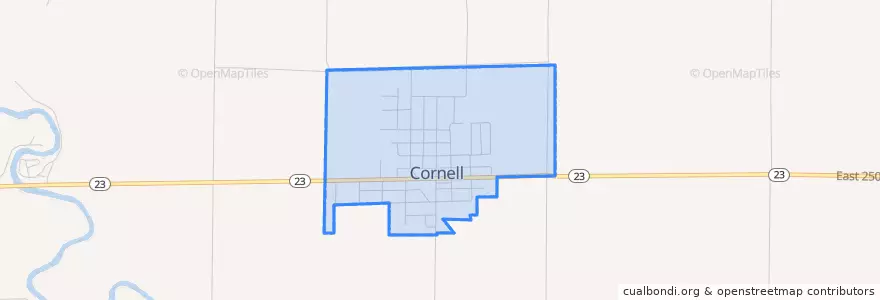 Mapa de ubicacion de Cornell.