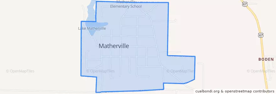 Mapa de ubicacion de Matherville.