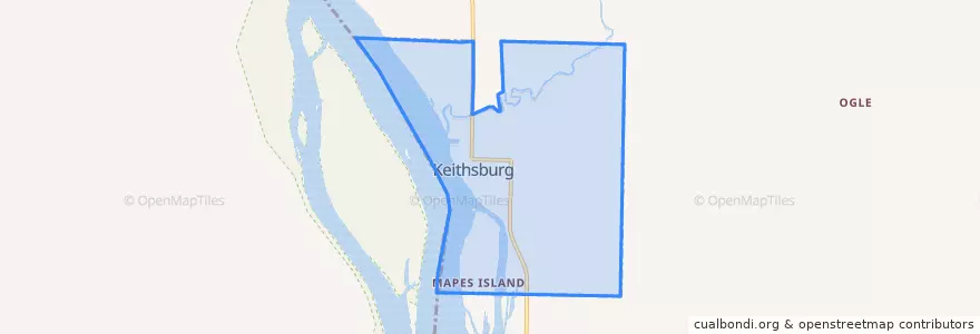 Mapa de ubicacion de Keithsburg.