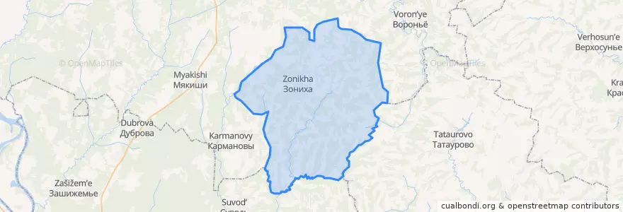 Mapa de ubicacion de Зоновское сельское поселение.