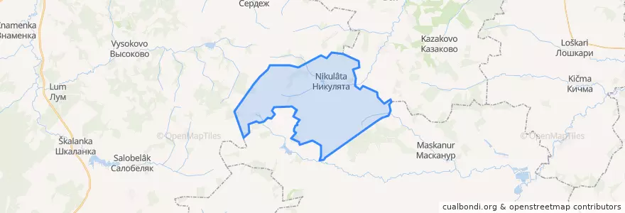 Mapa de ubicacion de Никулятское сельское поселение.