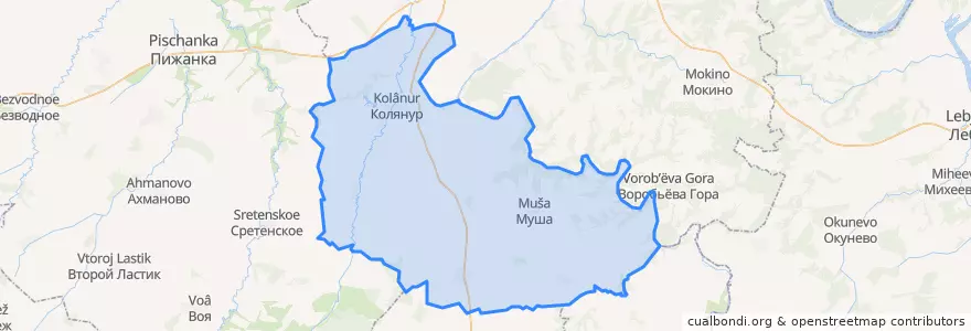 Mapa de ubicacion de Колянурское сельское поселение.
