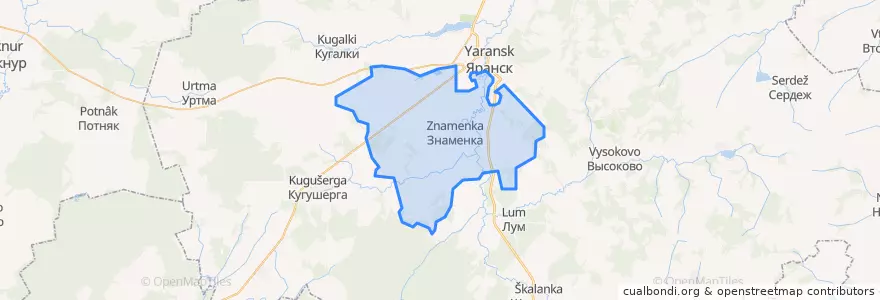 Mapa de ubicacion de Знаменское сельское поселение.