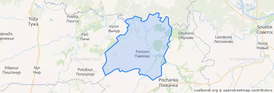 Mapa de ubicacion de Ижевское сельское поселение.