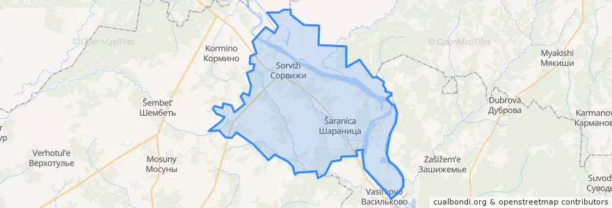 Mapa de ubicacion de Сорвижское сельское поселение.