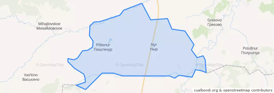 Mapa de ubicacion de Ныровское сельское поселение.
