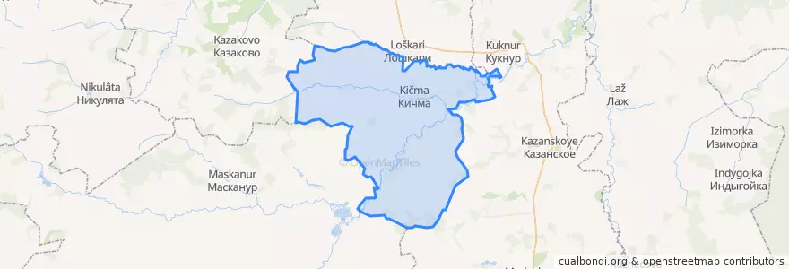 Mapa de ubicacion de Кичминское сельское поселение.