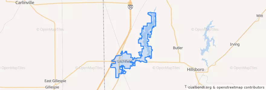 Mapa de ubicacion de Litchfield.
