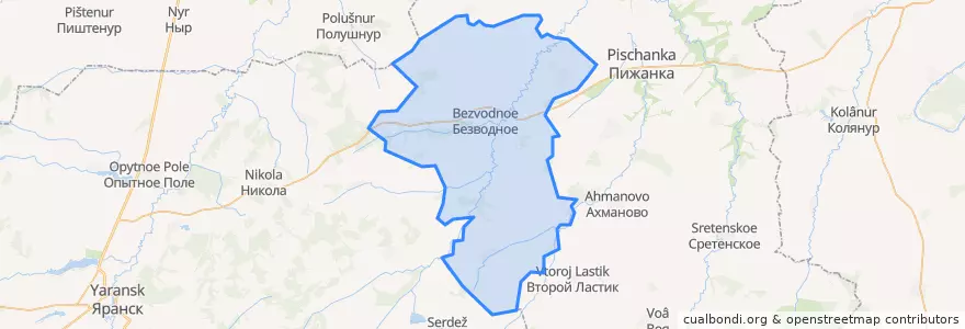 Mapa de ubicacion de Безводнинское сельское поселение.