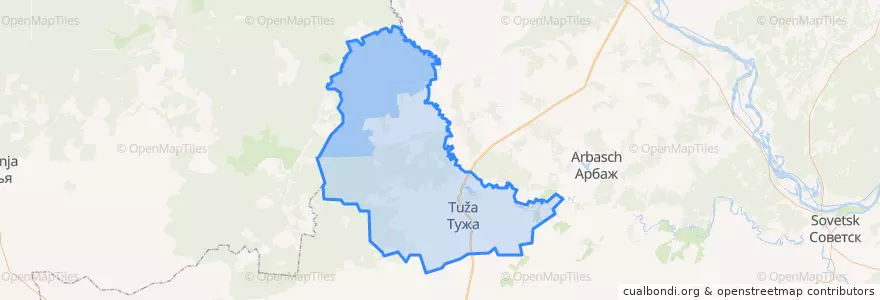 Mapa de ubicacion de Тужинское городское поселение.