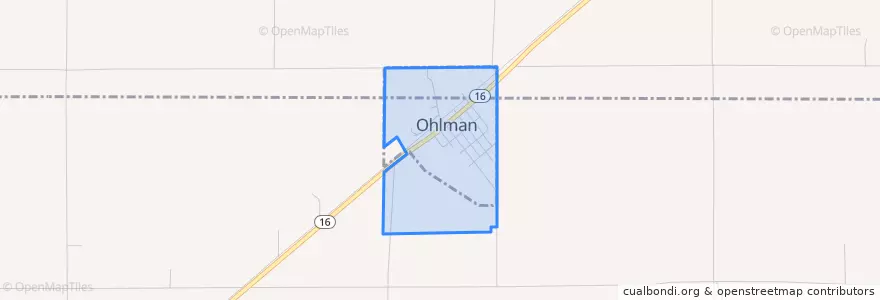 Mapa de ubicacion de Ohlman.