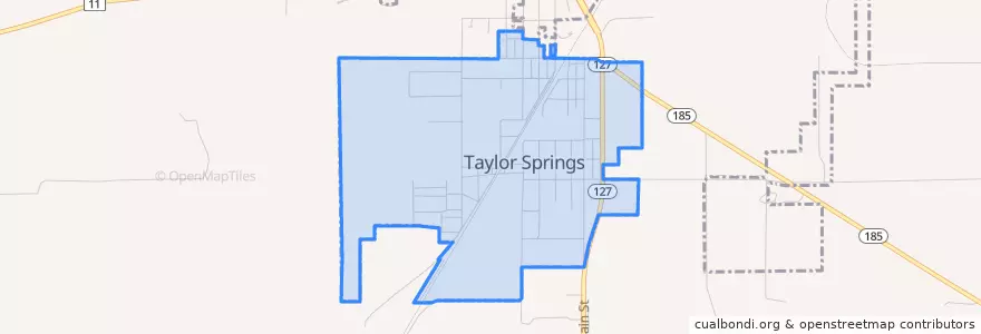Mapa de ubicacion de Taylor Springs.
