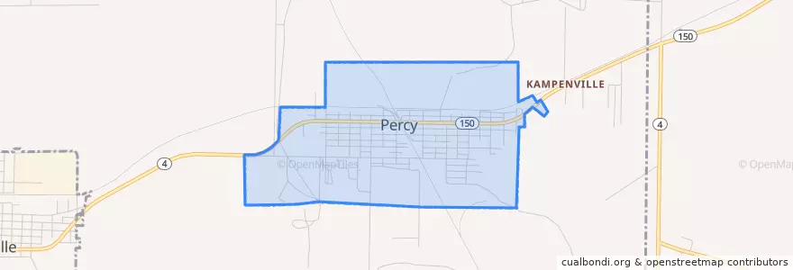 Mapa de ubicacion de Percy.