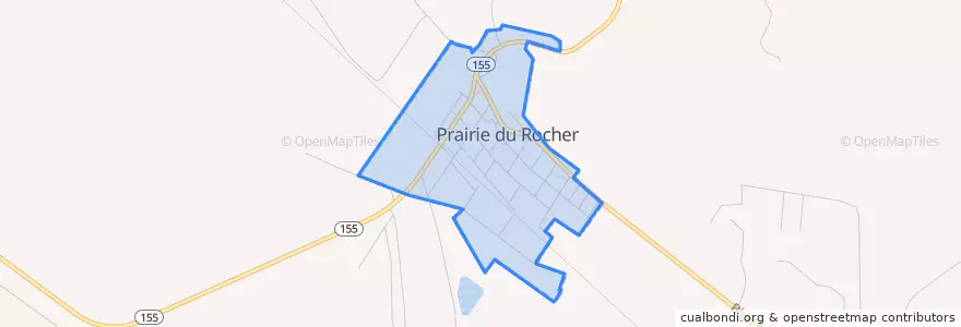 Mapa de ubicacion de Prairie du Rocher.