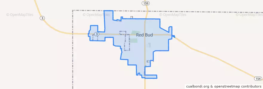Mapa de ubicacion de Red Bud.