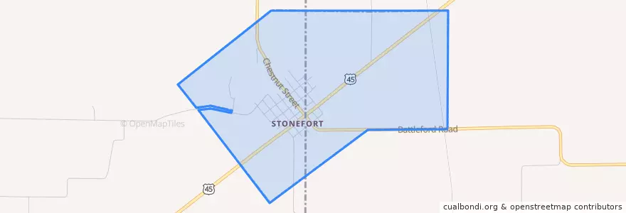 Mapa de ubicacion de Stonefort.