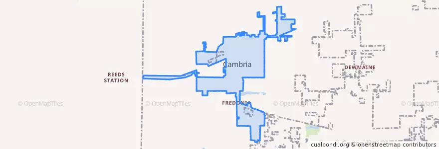 Mapa de ubicacion de Cambria.