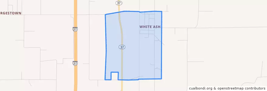 Mapa de ubicacion de Whiteash.