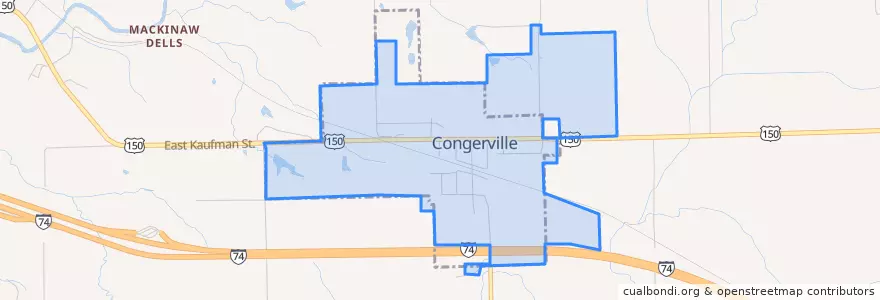 Mapa de ubicacion de Congerville.