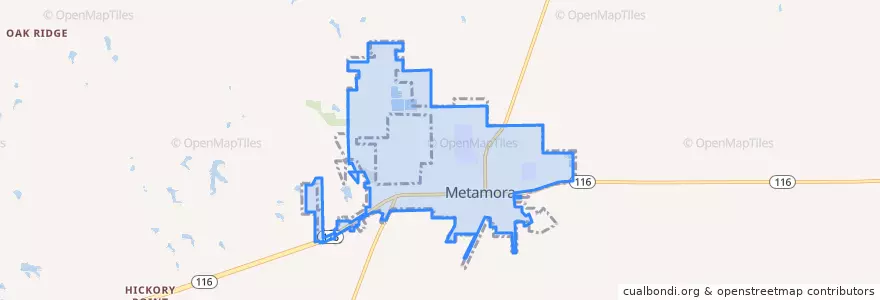 Mapa de ubicacion de Metamora.