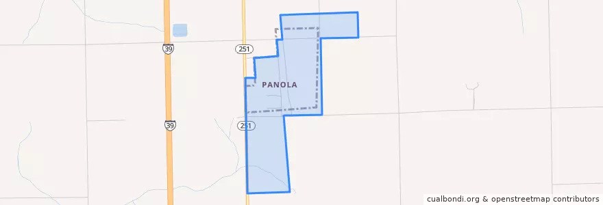 Mapa de ubicacion de Panola.