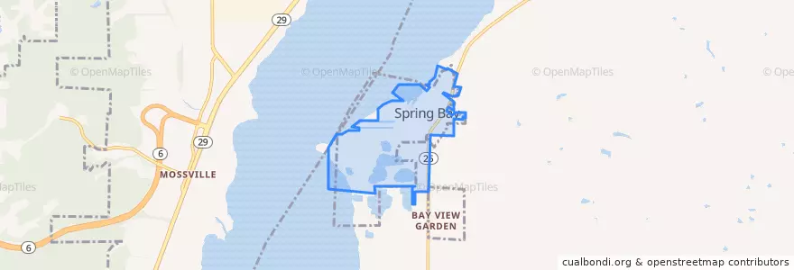 Mapa de ubicacion de Spring Bay.
