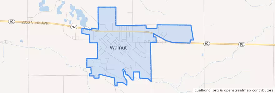 Mapa de ubicacion de Walnut.