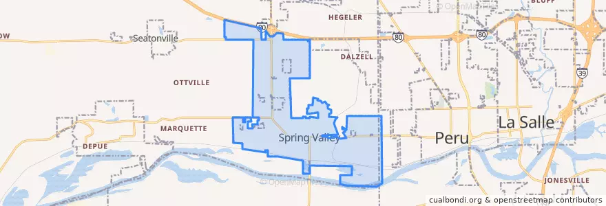 Mapa de ubicacion de Spring Valley.