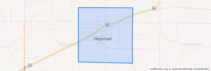 Mapa de ubicacion de Neponset.