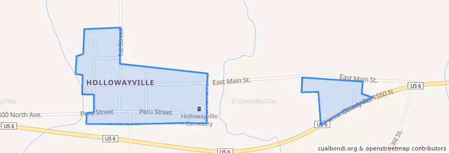 Mapa de ubicacion de Hollowayville.