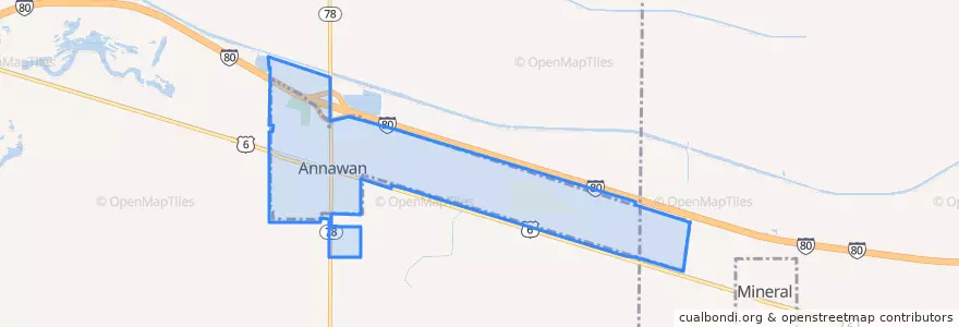 Mapa de ubicacion de Annawan.