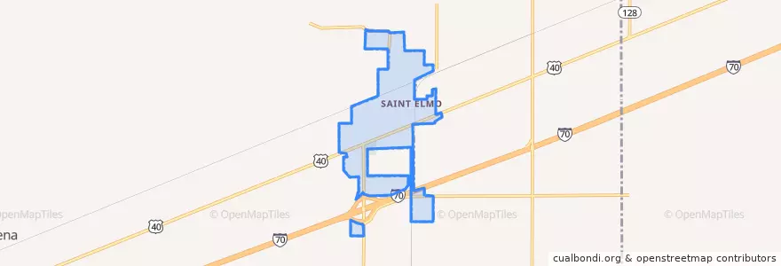 Mapa de ubicacion de St. Elmo.