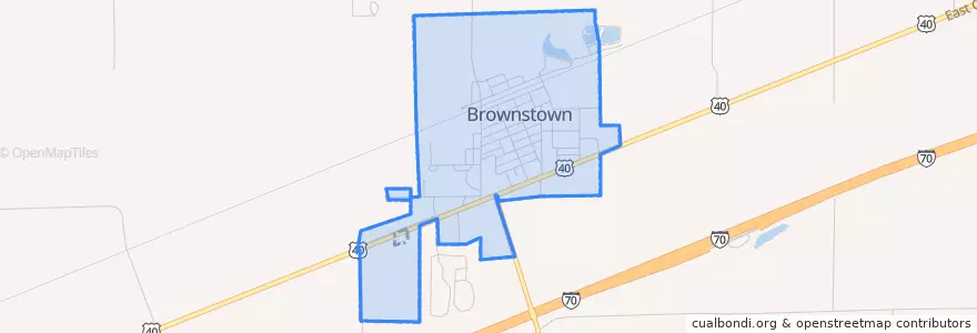 Mapa de ubicacion de Brownstown.