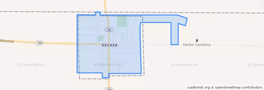 Mapa de ubicacion de Hecker.