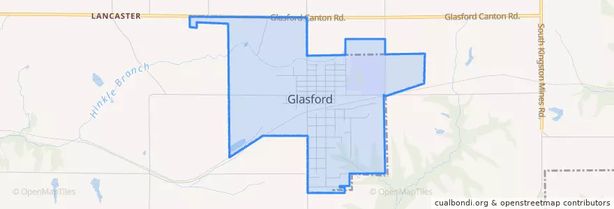 Mapa de ubicacion de Glasford.