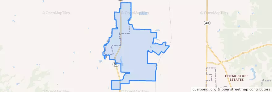 Mapa de ubicacion de Dunlap.