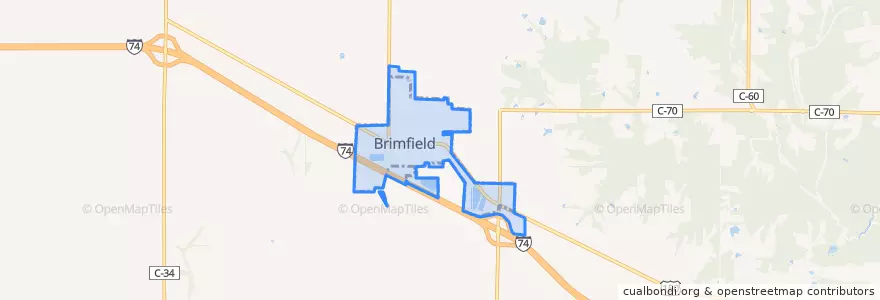 Mapa de ubicacion de Brimfield.
