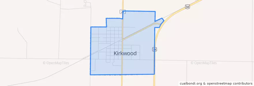 Mapa de ubicacion de Kirkwood.