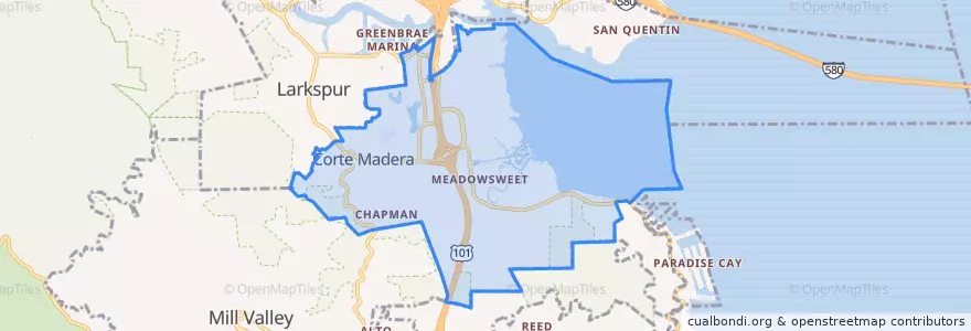 Mapa de ubicacion de Corte Madera.