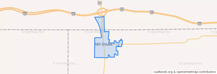 Mapa de ubicacion de Mill Shoals.