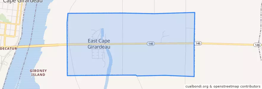 Mapa de ubicacion de East Cape Girardeau.