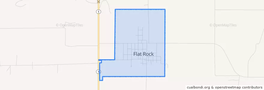 Mapa de ubicacion de Flat Rock.