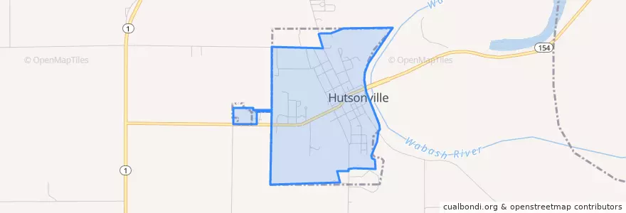 Mapa de ubicacion de Hutsonville.